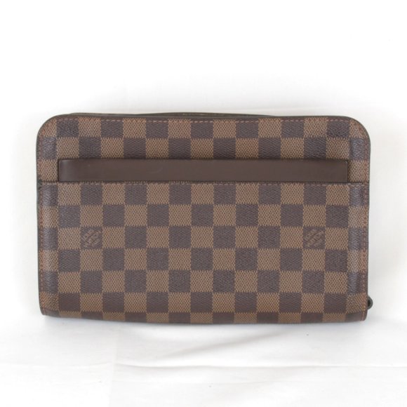 LOUIS VUITTON Saint Louis N51993 Clutch Bag Damier Canvas Brown Women's - Picture 1 of 10